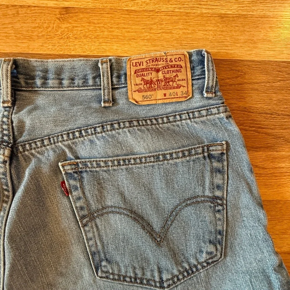 Levi's 560 Comfort Fit Jeans 40x34 Light Wash Vintage 100% Cotton Relaxed Taper‎